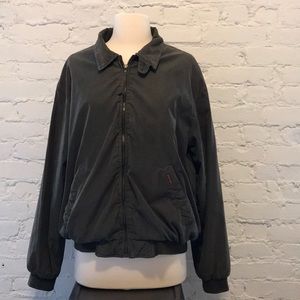 Weatherproof military green bomber jacket